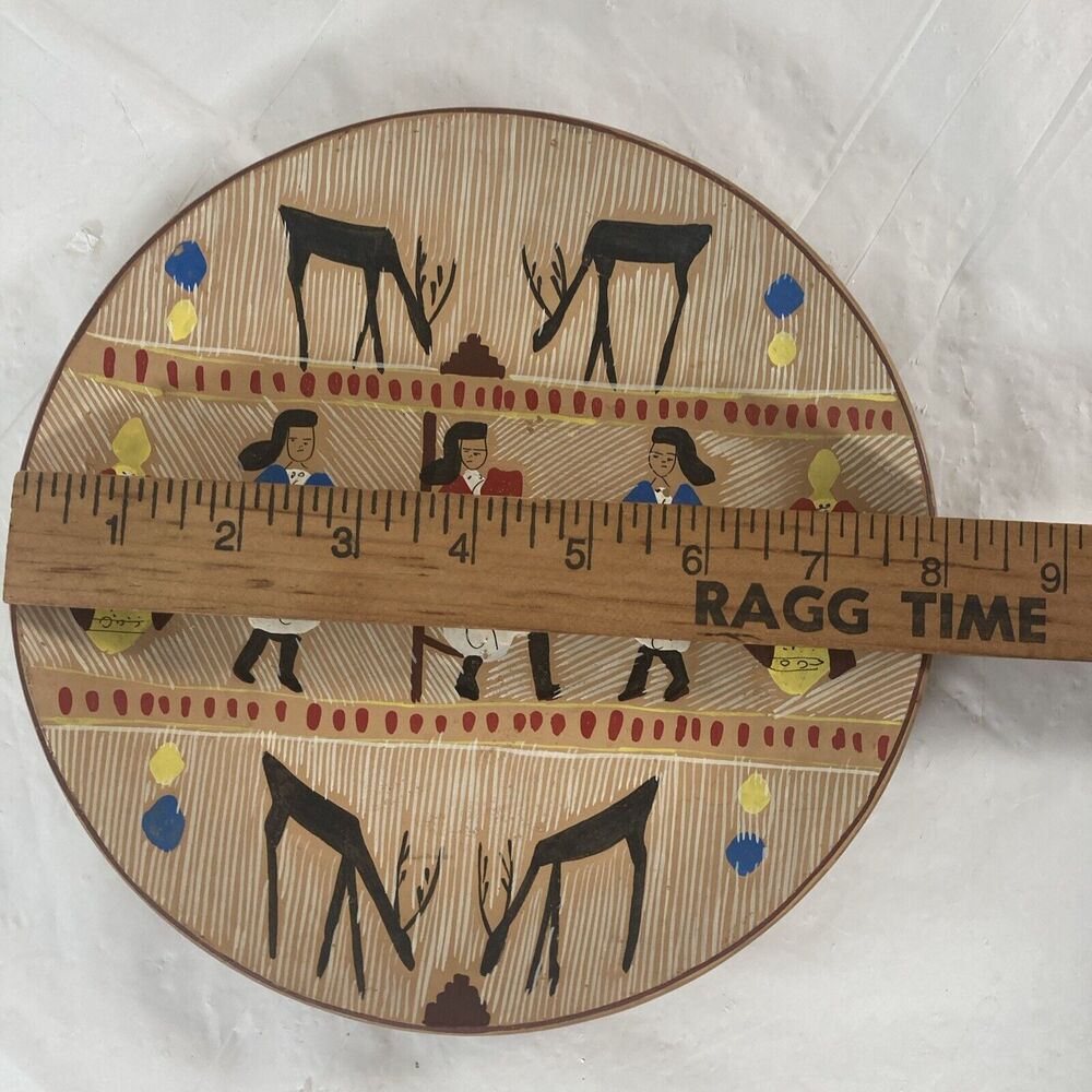 Decorative Plate Hungarian dancers Musician Deer abstract art vintage Decor 8” - Picture 9 of 9